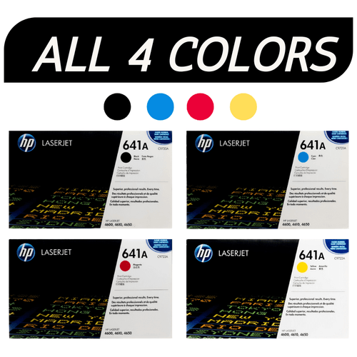 HP 641A SET All 4 colors | C9720A C9721A C9722A C9723A | Original HP Toner Cartridge - Black, Cyan, Yellow, Magenta