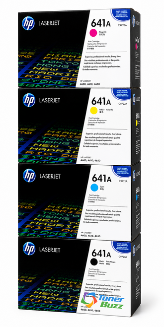 HP 641A Set | 4-Pack Original Toner Combo | All Four Colors Included