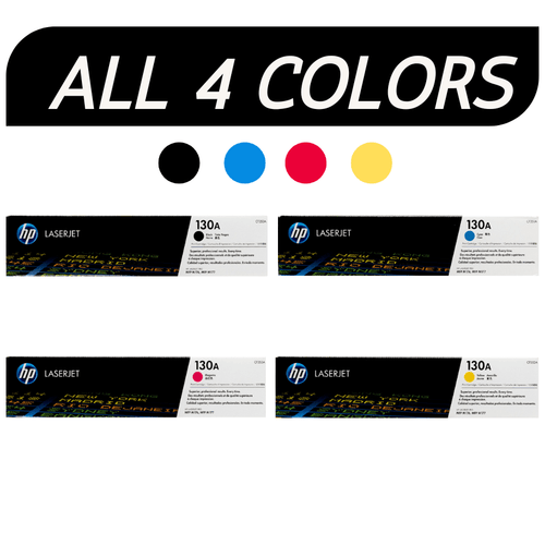 HP 130A SET All 4 colors | CF350A CF351A CF352A CF353A | Original HP Toner Cartridge - Black, Cyan, Yellow, Magenta