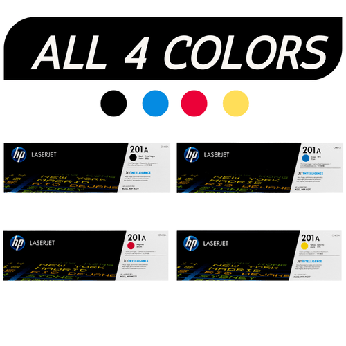 HP 201A SET All 4 colors | CF400A CF401A CF402A CF403A | Original HP Toner Cartridge - Black, Cyan, Magenta, Yellow