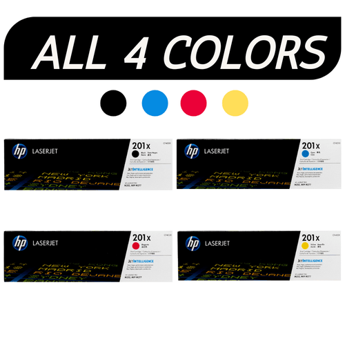 HP 201X SET All 4 colors| CF400X CF401X CF402X CF403X | Original HP Toner Cartridge - Black, Cyan, Magenta, Yellow