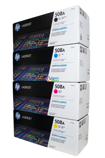 HP 508A SET (OEM) | 4-Pack | Original HP Toner Cartridges - Black, Cyan, Magenta, Yellow