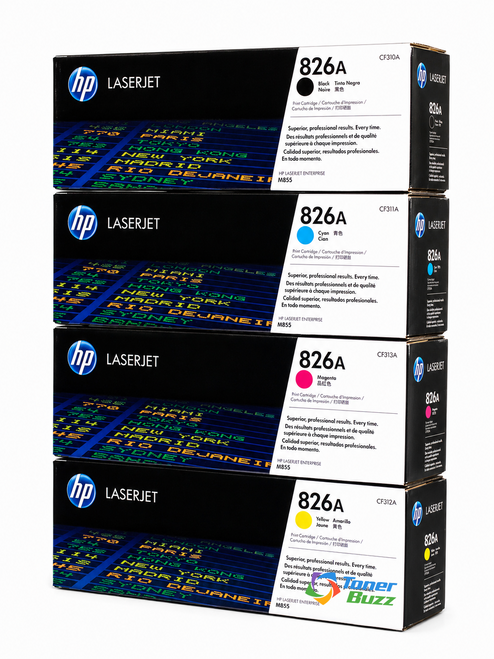 HP 826A Set | 4-Pack Original Toner Combo | All Four Colors Included