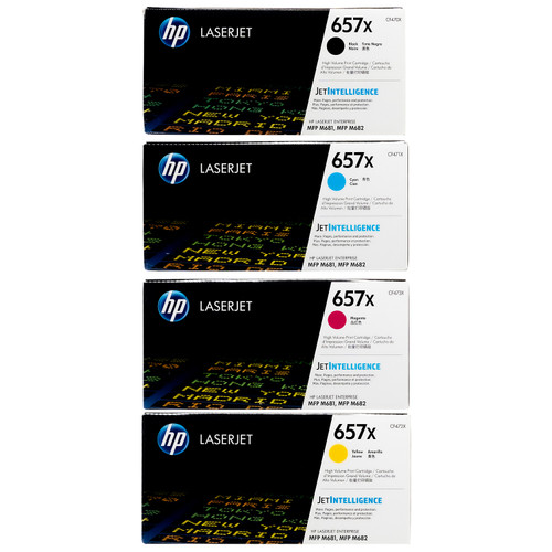 HP 657X Set | 4-Pack Original Toner Combo | All Four Colors