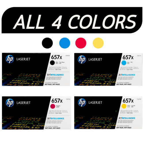 HP 657X SET All 4 colors | CF470X CF471X CF472X CF473X | Original HP Toner Cartridge - Black, Cyan, Magenta, Yellow
