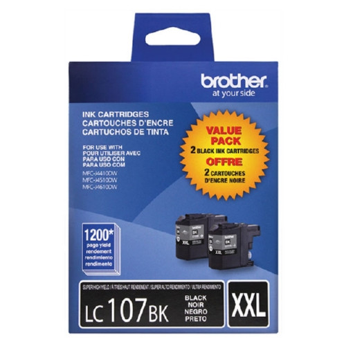 LC-107 | Original Brother Extra High-Yield Ink Cartridge 2-Pack – Black