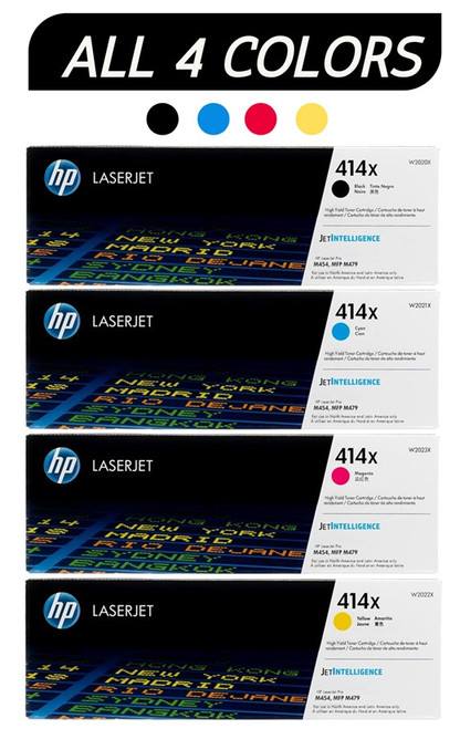 Original HP 414X SET | W2020X W2021X W2022X W2023X | LaserJet High-Yield Toner Cartridges - Black, Cyan, Magenta, Yellow