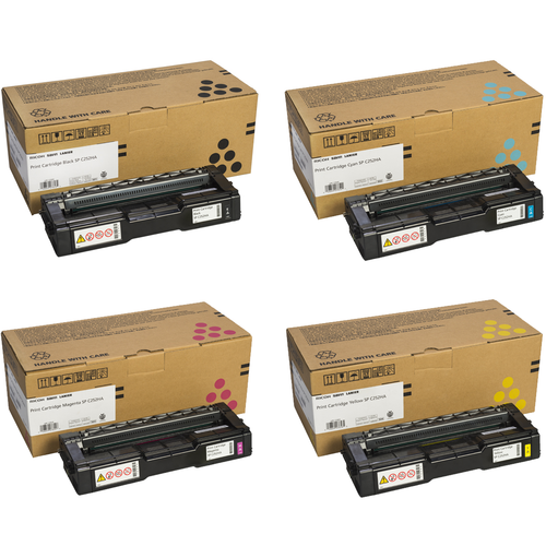 Ricoh SP-C252HA Set | 407653 407654 407655 407656 | Original Ricoh Laser Toner Cartridges – Black, Cyan, Magenta, Yellow