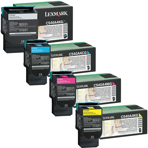 Lexmark C540A4 Set | C540A4CG C540A4KG C540A4MG C540A4YG | Original Lexmark Toner Cartridges – Black, Cyan, Magenta, Yellow