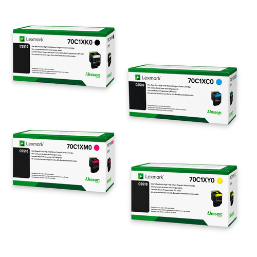 Lexmark Set | 70C1XC0, 70C1XK0, 70C1XM0, 70C1XY0 | Original Lexmark Extra High-Yield Toner Cartridges – Black, Cyan, Magenta, Yellow