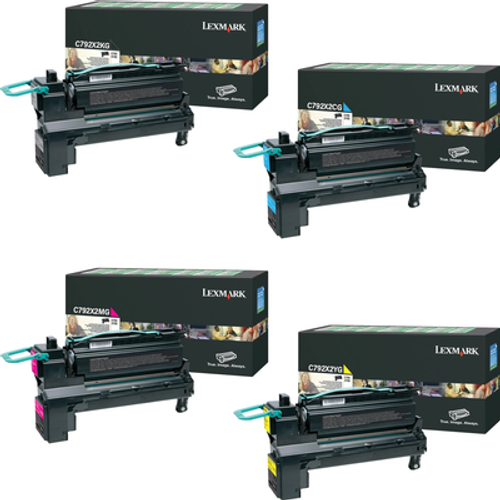 Lexmark 10B041 Set | 10B041C, 10B041K, 10B041M, 10B041Y | Original Lexmark C750 Toner Cartridges – Black, Cyan, Magenta, Yellow