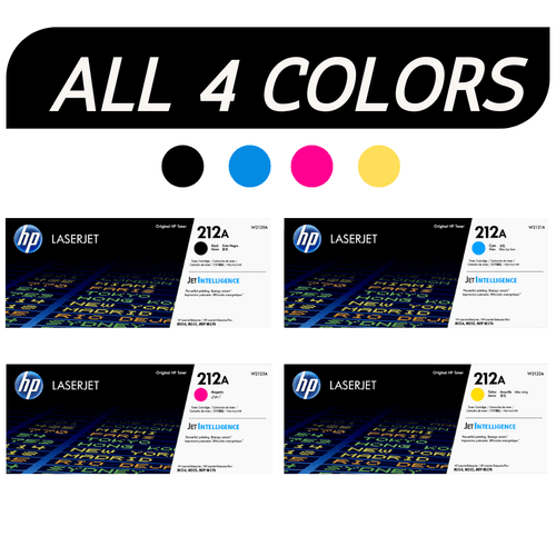HP 212A SET All 4 colors | W2120A W2121A W2122A W2123A | Original HP Toner Cartridges - Black, Cyan, Magenta, Yellow