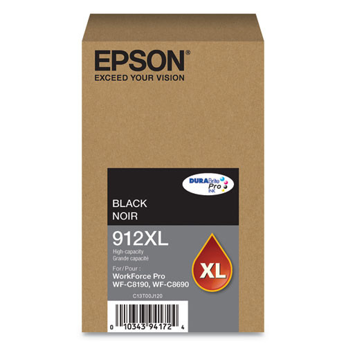 T912XL120 | Epson® 912XL | Original Epson® DURABrite Pro® High-Yield Ink Cartridge - Black