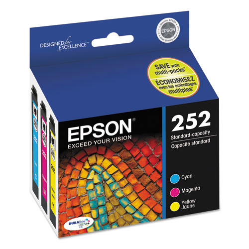 T252520-S | Epson® 252 | Original Epson® DURABrite Ultra® Ink Cartridges - Cyan, Magenta, Yellow - 3 Pack