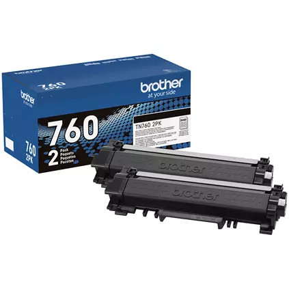 TN760-2PK | Original Brother Dual Pack Black Toner | 2-Pack