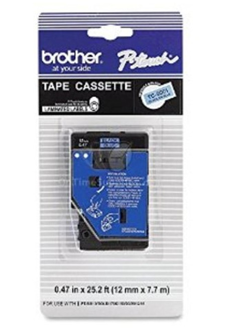 TC-8001 | Original Brother Tape Cartridge For P-Touch Labelers, 0.47" X 25.2 Ft - Black on Green