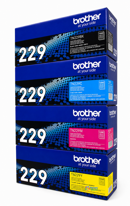 Brother TN-229 Set | 4-Pack Original Toner Combo | 4 Colors