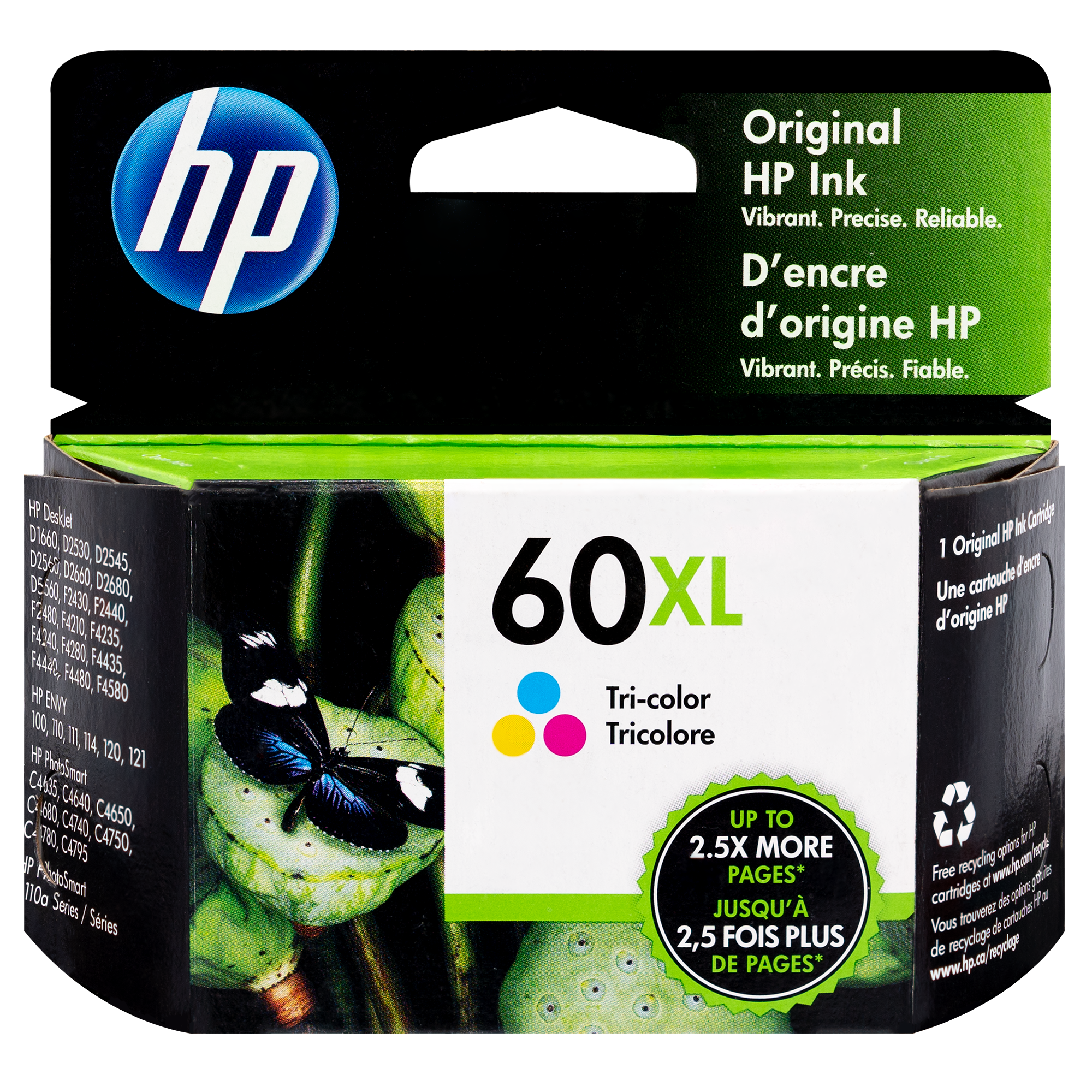 CC644WN | HP 60XL | Original HP High-Yield Ink Cartridge – Tri-Color