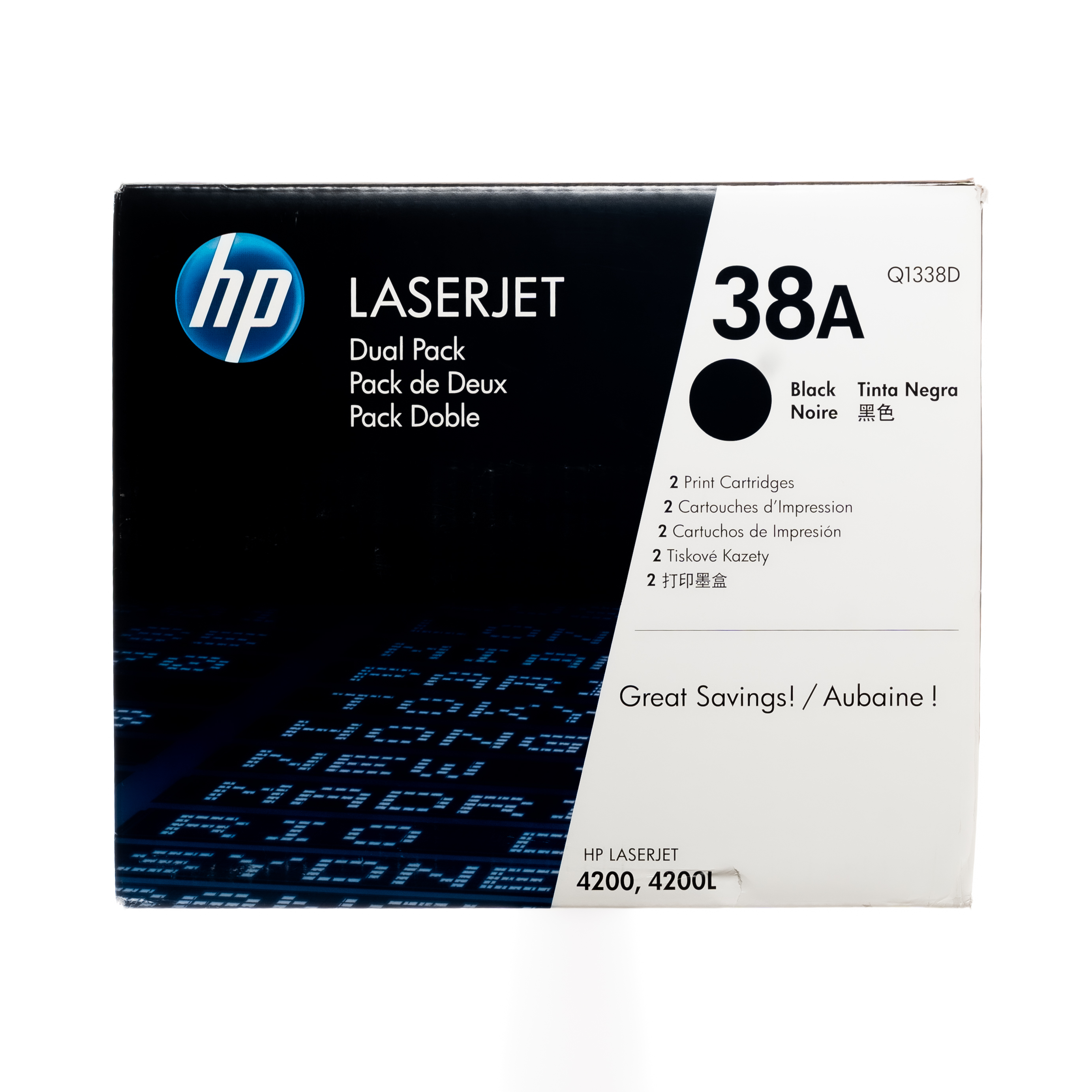 Q1338D | HP 38A | Original HP Dual Pack Toner Cartridges - Black