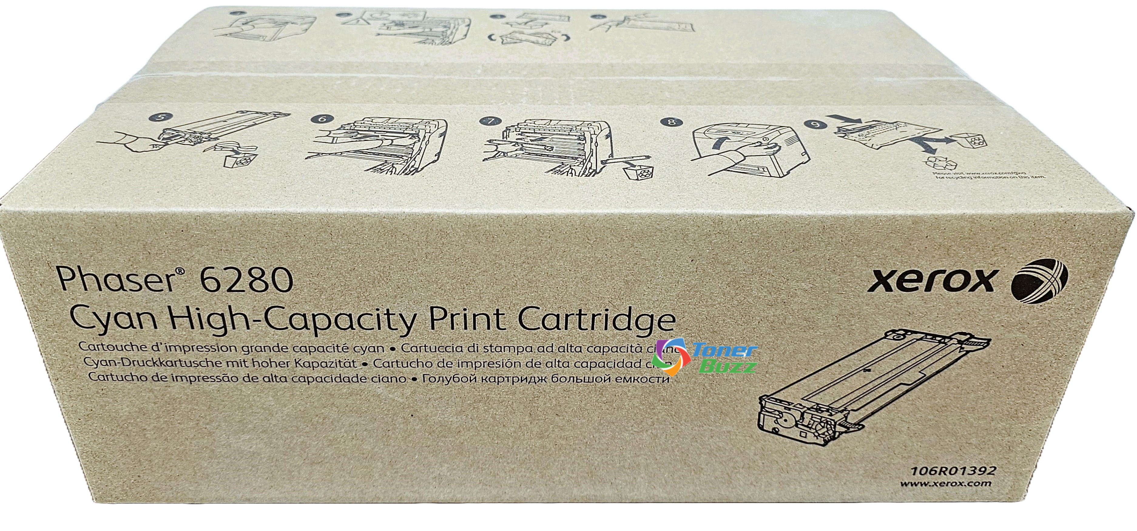 106R01392 | Phaser 6280 | Original Xerox High-Yield Toner Cartridge - Cyan