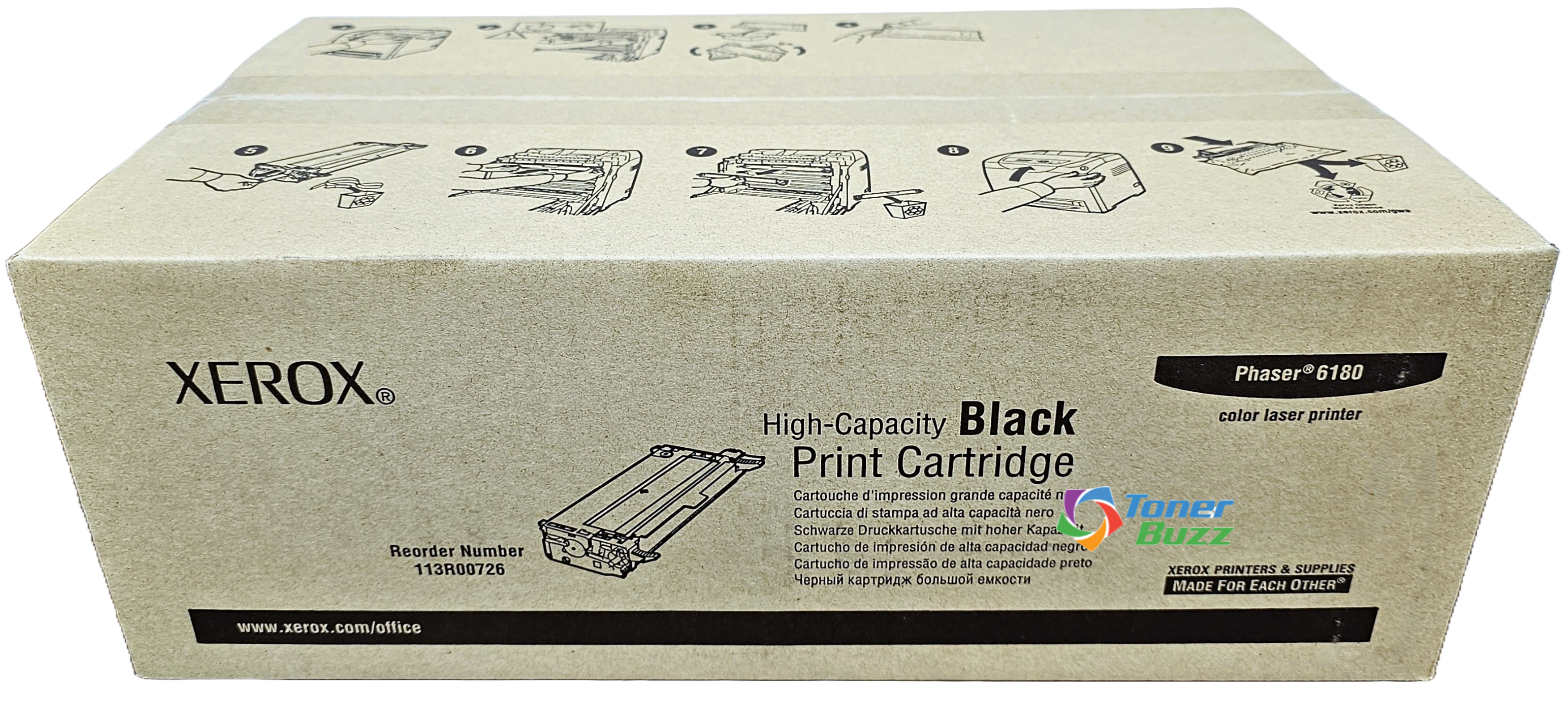 113R00726 | Phaser 6180 Series | Original Xerox High-Yield Toner Cartridge - Black