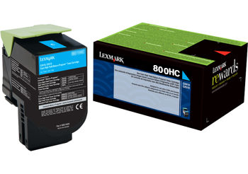 Original Lexmark 80C0HCG Unison 801hc Return Program Cyan High-Yield Toner Cartridge