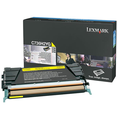 Original Lexmark C736H1YG C736/X736/X738 Return Program Yellow Toner Cartridge