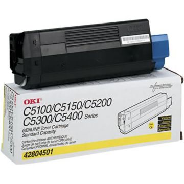 Original OKI Type C6 Toner Cartridge for C5150n/C5100/C5200/C5300/5400 Series  Yellow