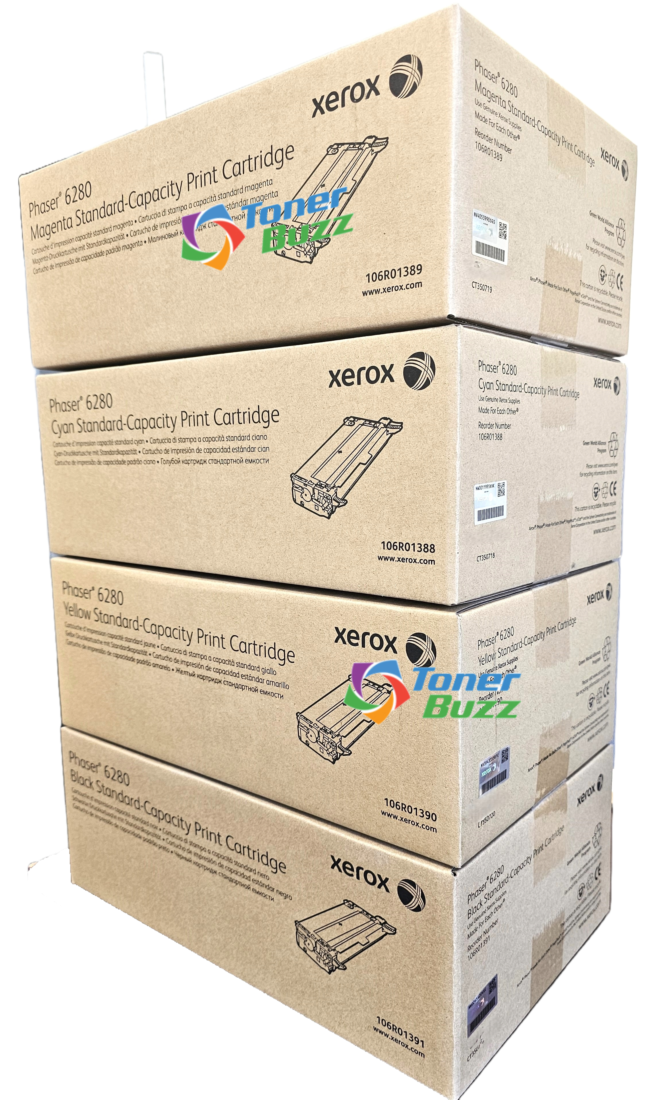 Xerox Set | 106R01388, 106R01389, 106R01390, 106R01391 | Original Xerox Toner Cartridge Set – Black, Color