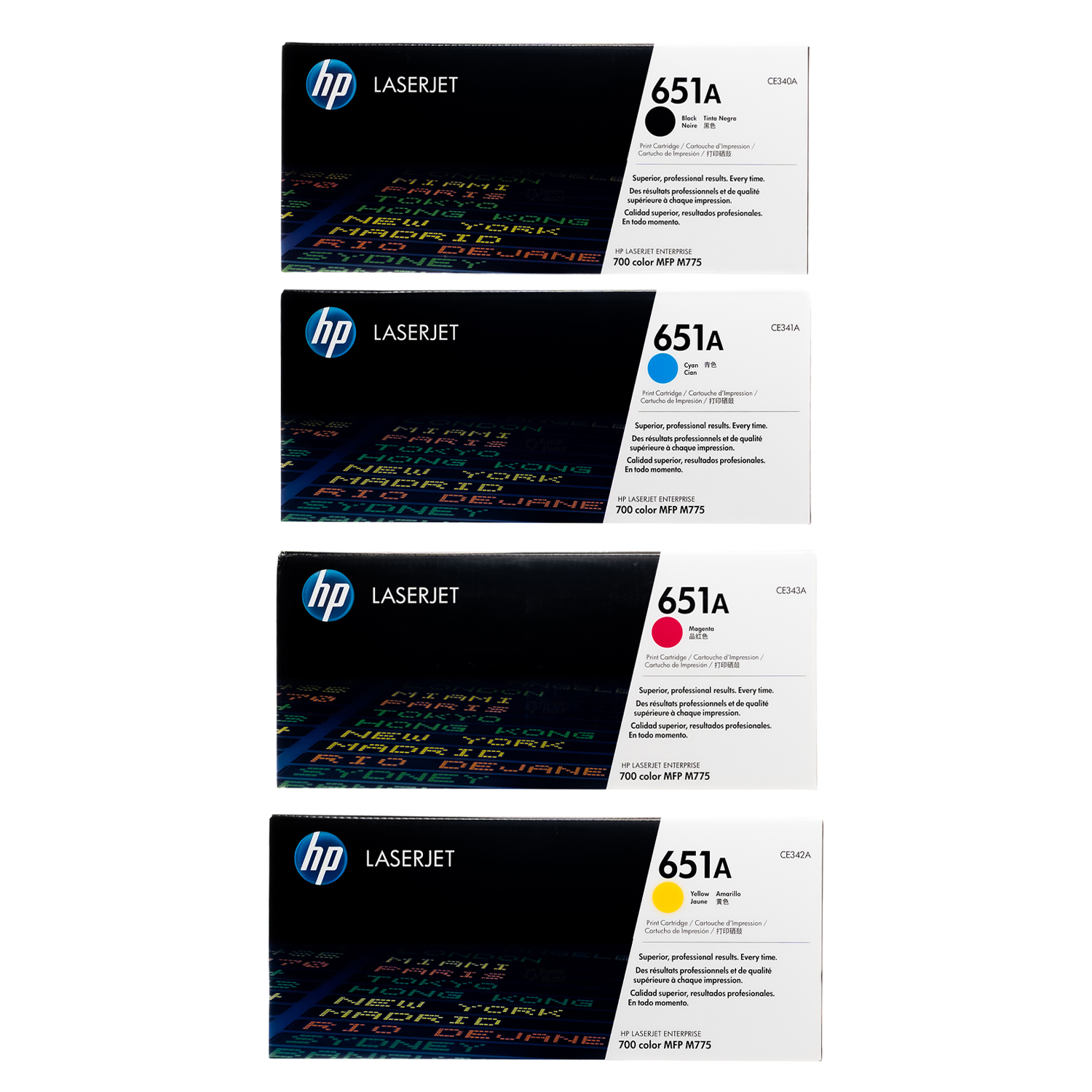 HP 651A SET | CE340A CE341A CE342A CE343A | Original HP Toner Cartridge -  Black, Cyan, Yellow, Magenta - Toner Buzz