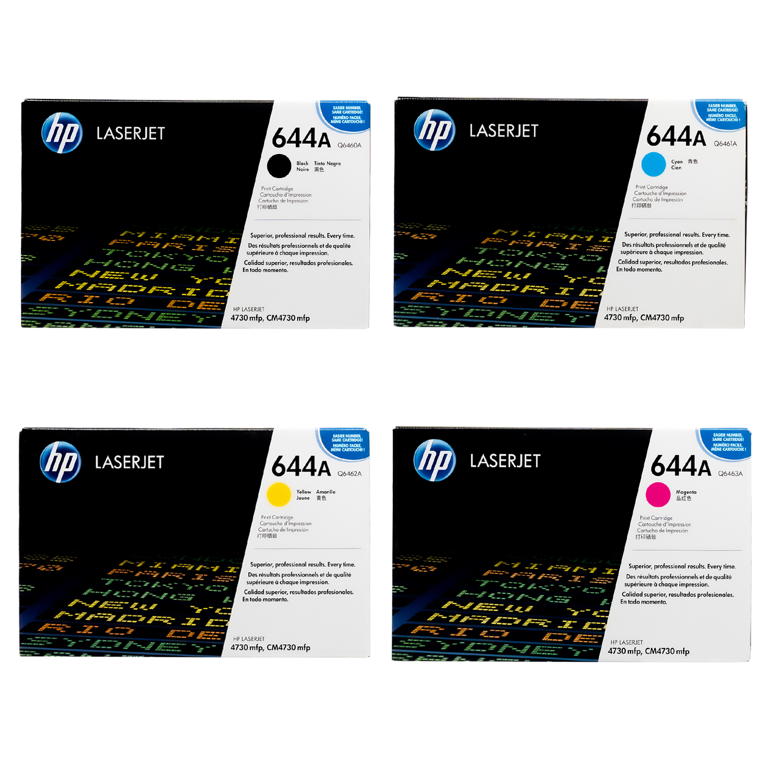 HP 644A SET | Q6460A Q6461A Q6462A Q6463A| Original HP Toner Cartridge - Black, Cyan, Yellow, Magenta