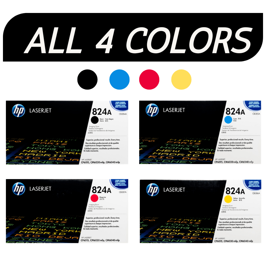 HP 824A Drum SET All 4 colors | CB384A CB385A CB386A CB387A | Original HP Drum Cartridge - Black, Cyan, Magenta, Yellow