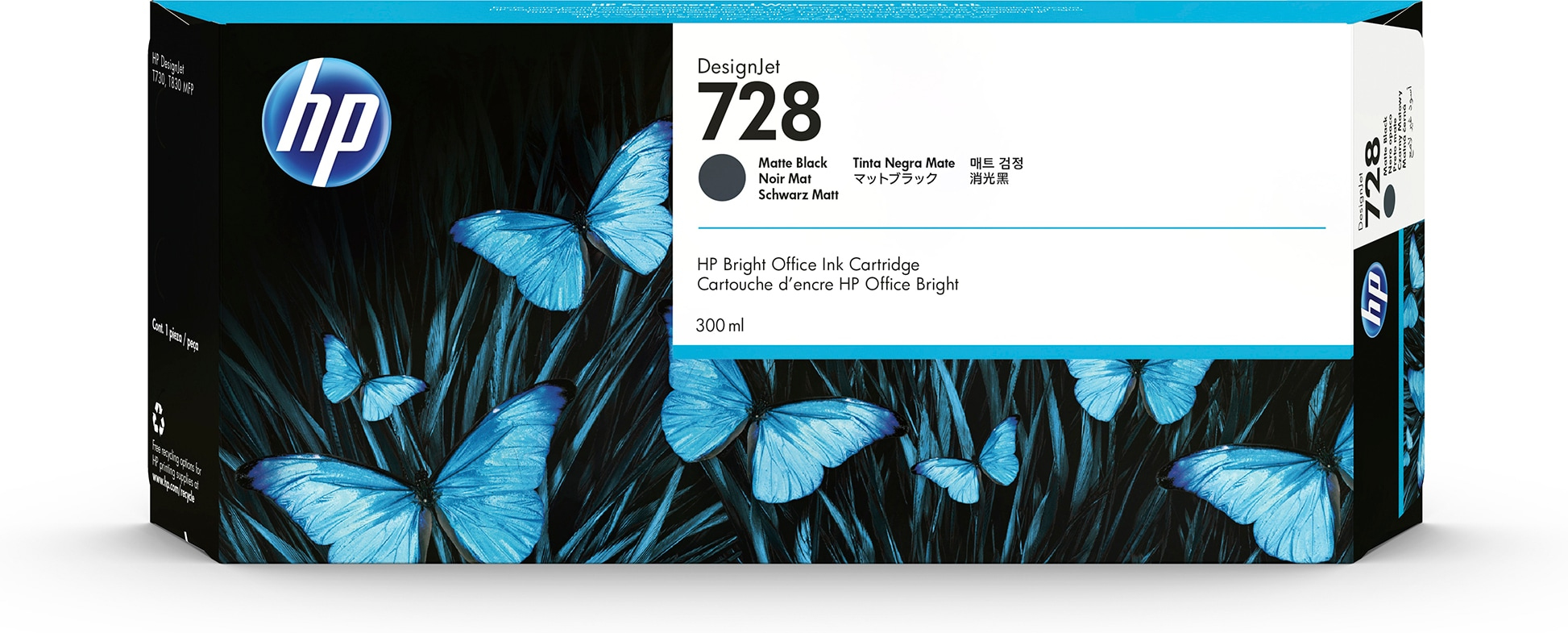 F9J68A | HP 728 | Original HP 300ml Ink Cartridge - Matte Black
