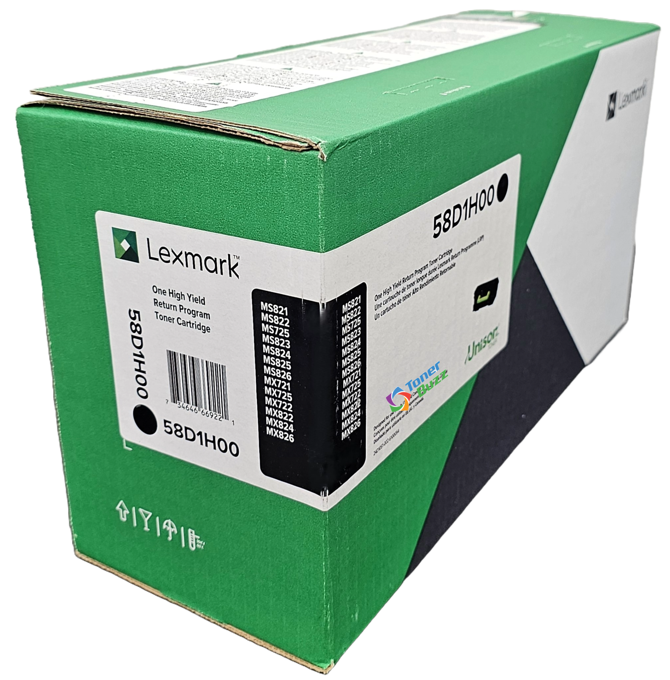 Lexmark 58D1H00 大容量再生トナーカートリッジ 2個パック MS725