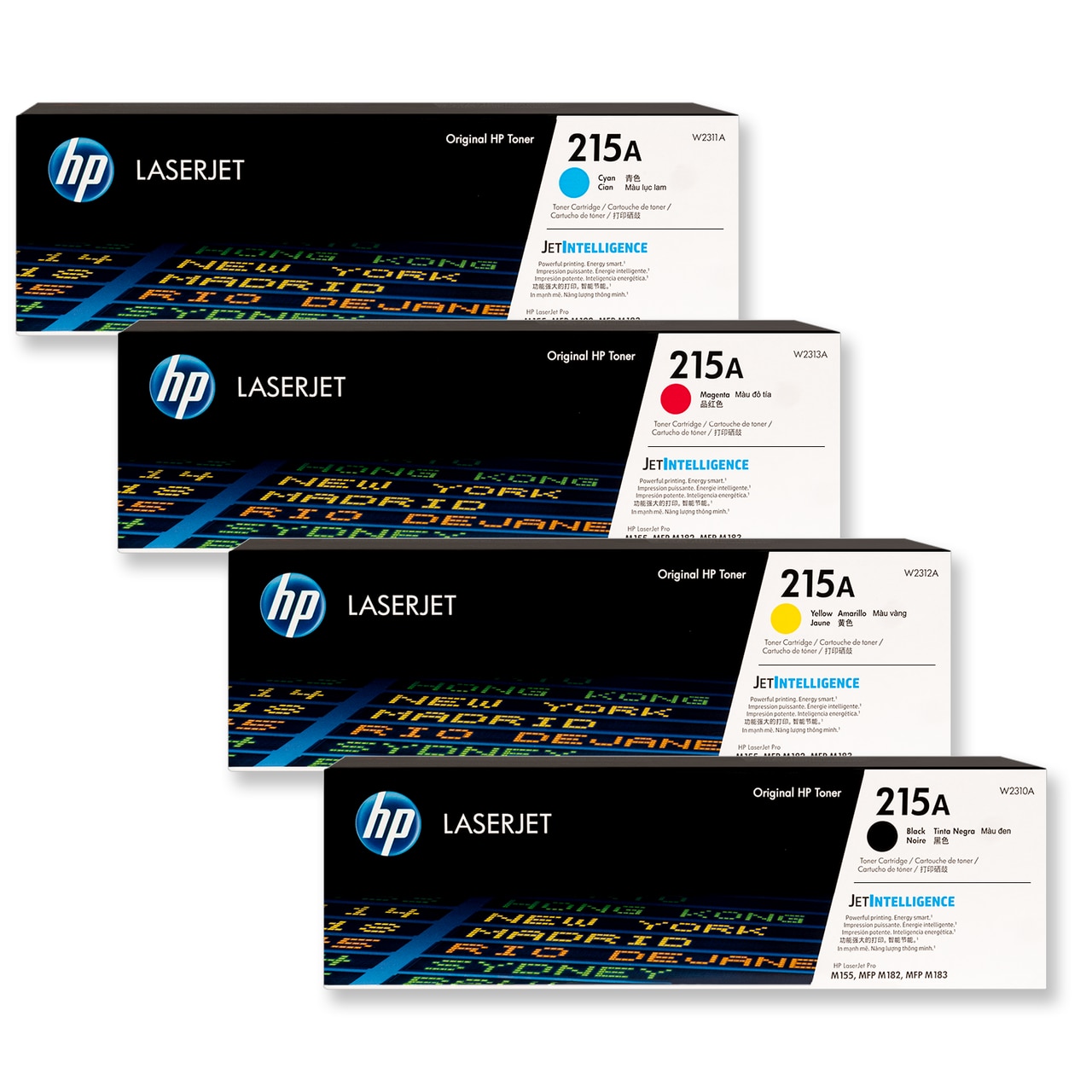HP 215A SET | W2310A W2311A W2312A W2313A | Original HP LaserJet Toner  Cartridges - Black, Cyan, Magenta, Yellow - Toner Buzz
