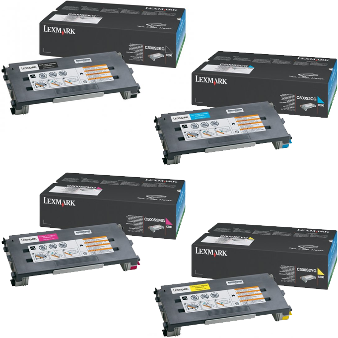 Lexmark C500S2 Set | C500S2CG C500S2KG C500S2MG C500S2YG | Original Lexmark Toner Cartridges – Black, Cyan, Magenta, Yellow