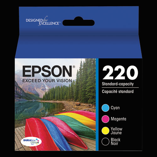 T220120-BCS | Epson® 220 | Original Epson® DURABrite Ultra® Ink Cartridge - Black, Cyan, Magenta, Yellow