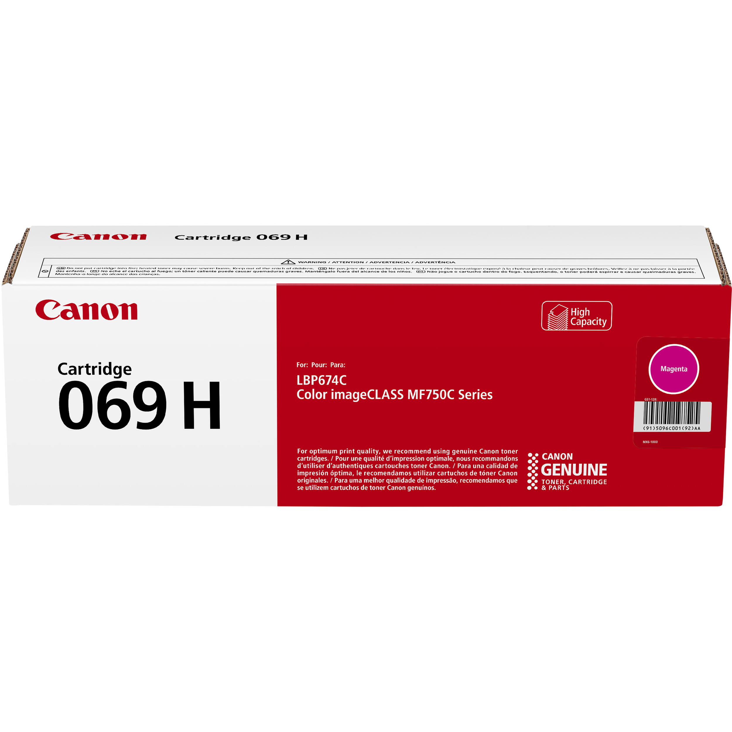 5096C001 | Canon 069 Original Canon High-Yield Toner Cartridge - Magenta