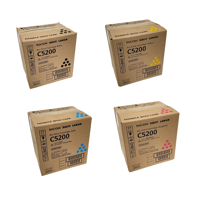 Ricoh C5200S/C5210S SET | 828422, 828423, 828425, 828424 | Original Ricoh Laser Toner Cartridges Black, Cyan, Magenta, Yellow