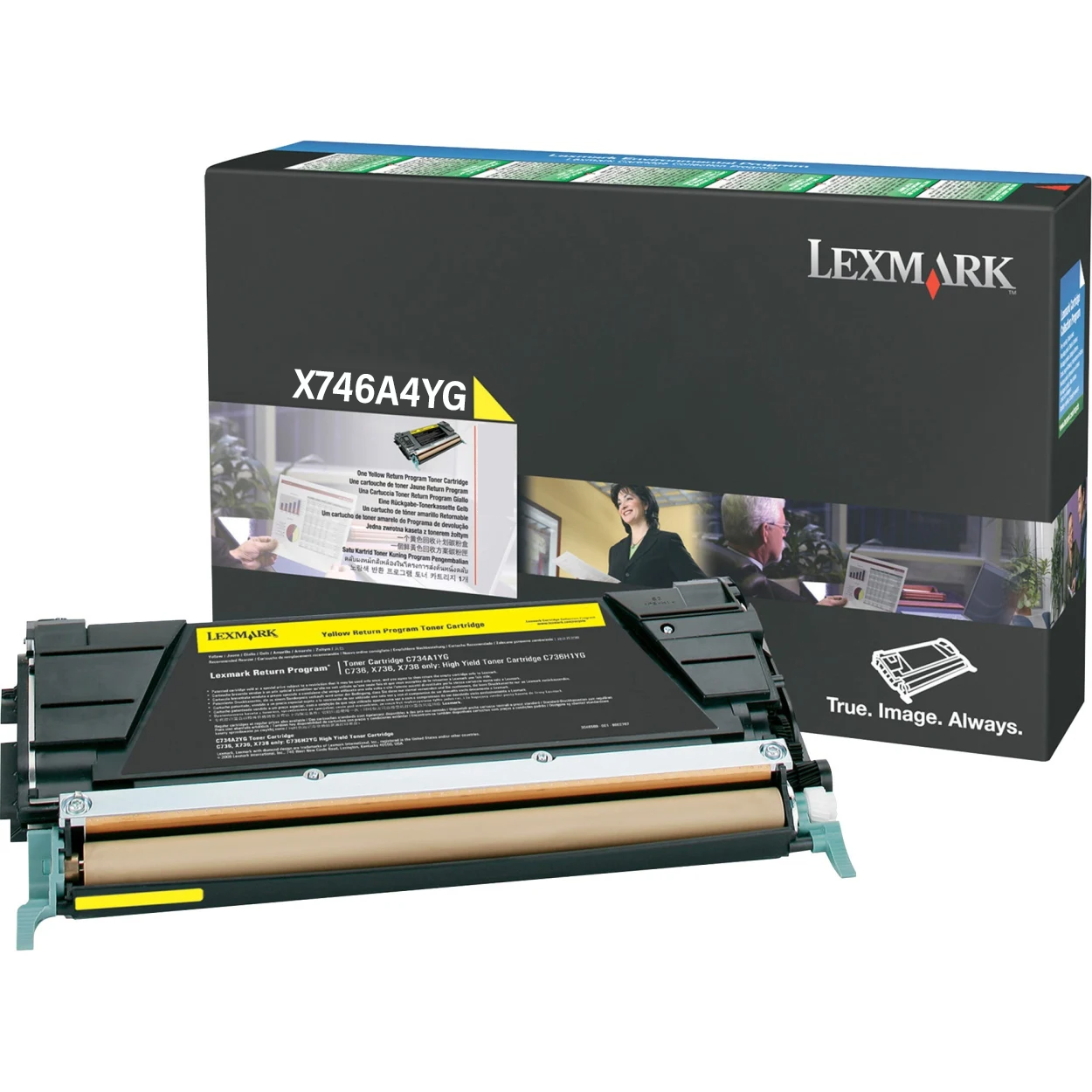Photos - Ink & Toner Cartridge Lexmark X746A4YG | Original  Toner Cartridge - Yellow X746A4YG 