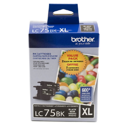 Photos - Ink & Toner Cartridge Brother LC-75 | Original  High-Yield Ink Cartridge 2-Pack Black LC752PKS 