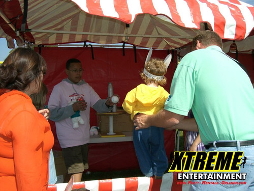 Milk Bottle Knockdown Carnival Game