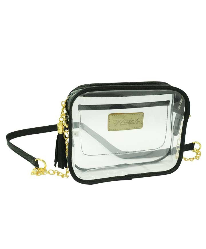 clear black purse
