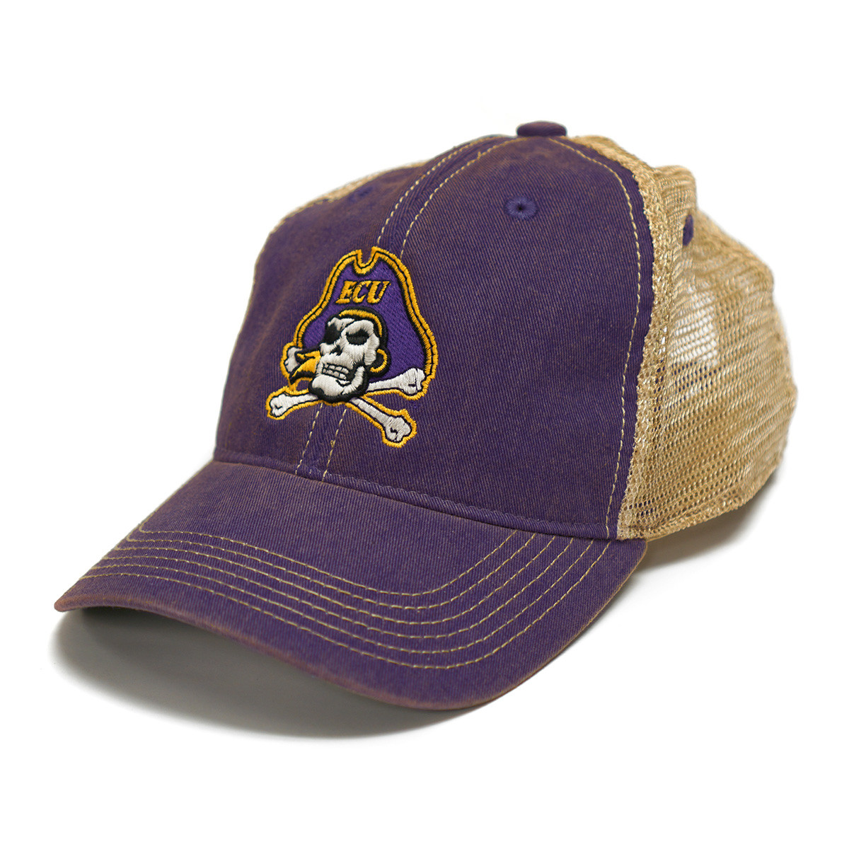 Vintage Purple Jolly Roger Trucker Cap 