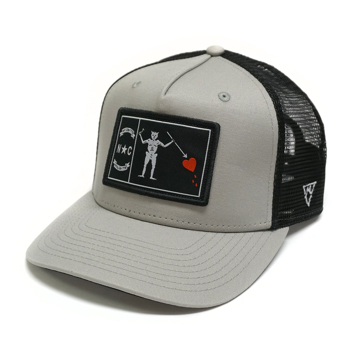 Grey \u0026 Black Blackbeard Trucker Cap 