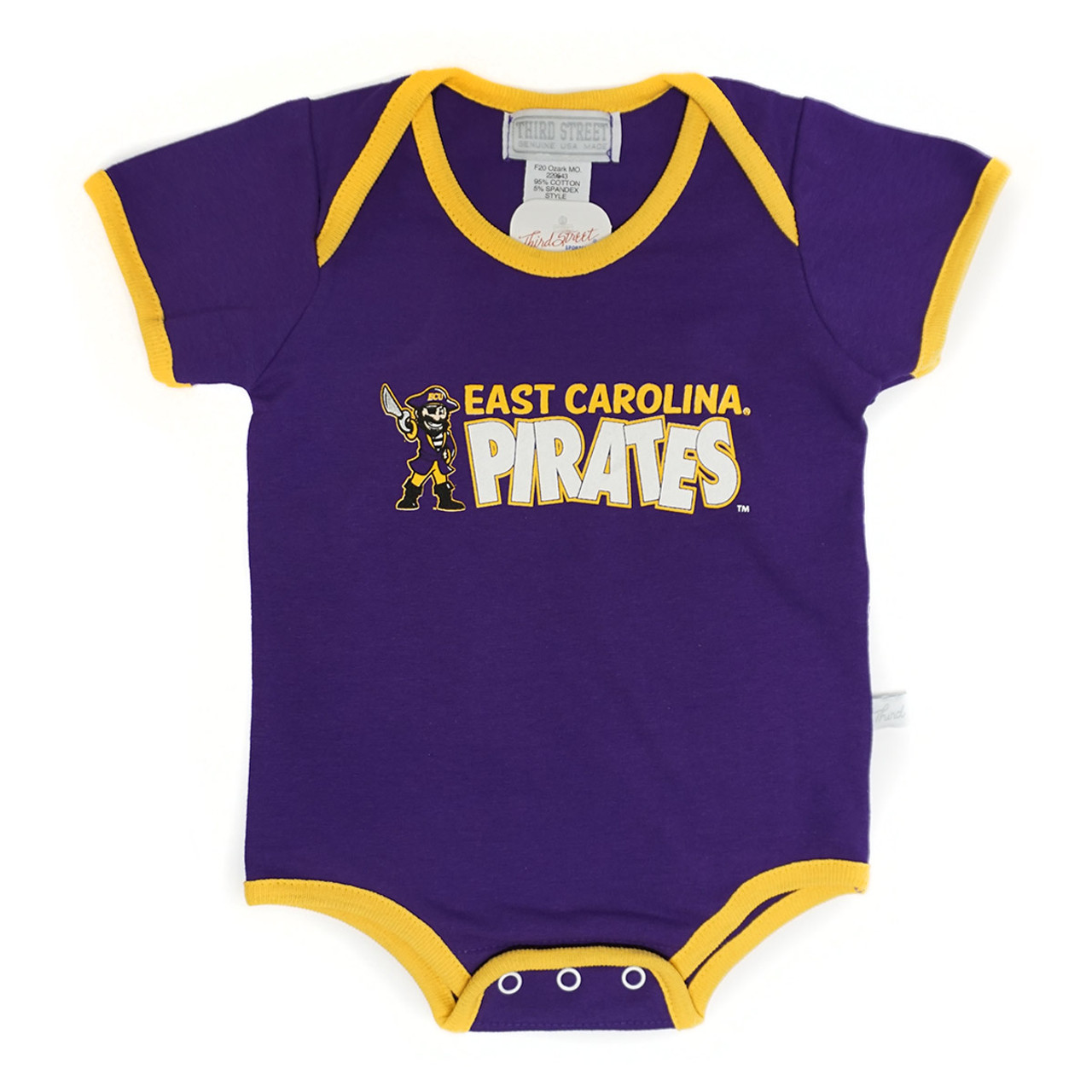 Purple & Gold Pee Dee Pirates Baby Onesie - University Book Exchange