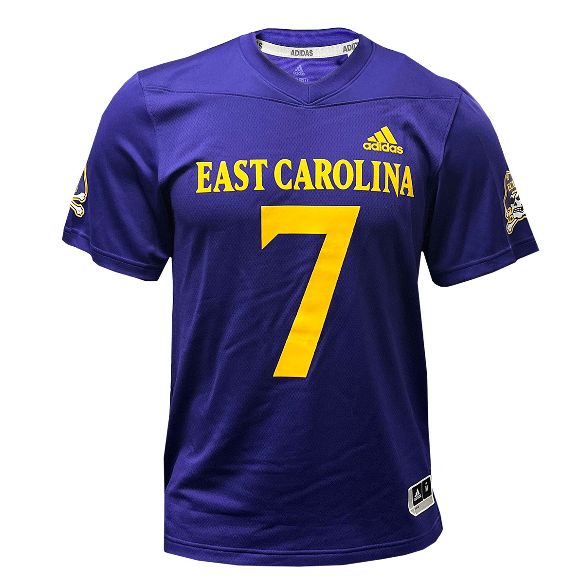 Purple Adidas East Carolina #7 Replica Football Jersey