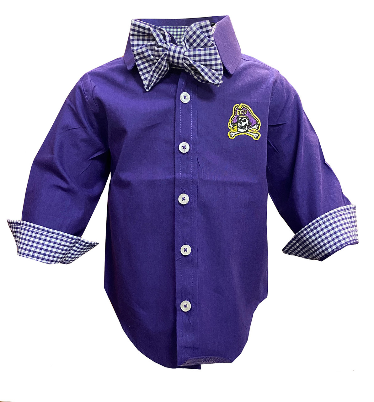 Purple Button Down Infant Shirt with 