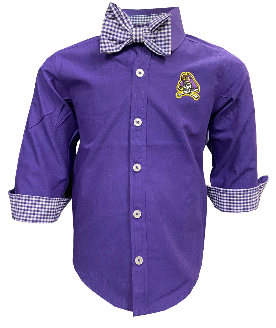 Purple Button Down Toddler Shirt w/ Bowtie