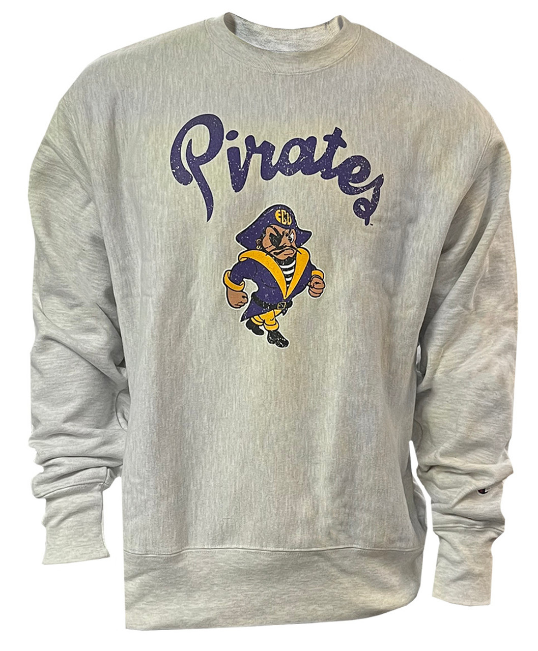 Grey ECU Pirates Long Sleeve Vintage Tee